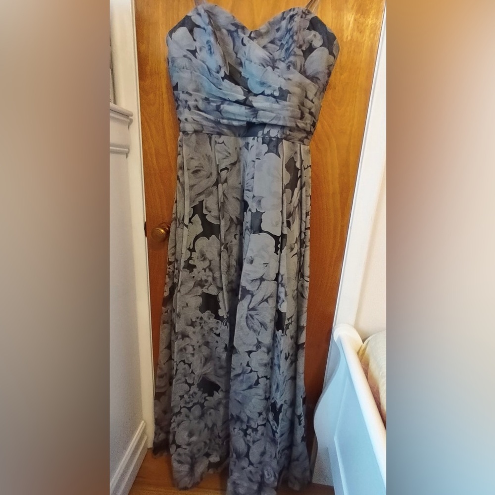 Ralph Lauren Gray Floral Dress Size 14